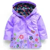 Jackor Flowers Girls Autumn Waterproof Kids Jacket Windbreaker Coat Hooded Casual Raincoat 2 6 -åriga barn Kläder 221010