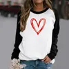 Felpe con cappuccio da donna Casual Girocollo Abbigliamento sportivo Felpa con cappuccio stampata per San Valentino Felpa con cappuccio allentata Vestiti autunnali Moletom