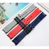 Watch Bands Watchband 20mm 22mm Waterproof Silicone Strap Arc Plate Blue Black Diving Sports Band