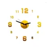 ウォールクロックDIYクリエイティブデジタルアクリルクロックフレームレスミラーステッカーモダンアートデカールホームデコアキッチン大型時計40cm