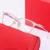 Lunettes pour hommes concepteurs de lunettes de soleil Leopard Metal Femmes à demi-cadre Rectangle Lunes de prescription Anti-Blu-rayor Loyaux optiques clairs Loyaux de lunettes Lutte