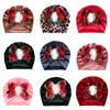 Big Bow Baby Velvet Türban Şapkası Noel Yenidoğan Velvet Kumaş Beanie Hats Bonnet Hastane Kapakları Bebek Noel Hediyesi