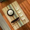 Tapis de table napperon en bambou Anti-brûlure étanche multifonctionnel écologique antidérapant décor pour cuisine goutte 2022
