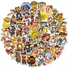 Förpackning med 50st Cartoon Cowboy Stickers No-Duplicate Waterproof Vinyl Sticker för bagage skateboard anteckningsbok vattenflaska bil dekaler barn leksaker