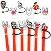 Bad Bunny Straw Topper Accessoires de moule en silicone Couverture Charms Réutilisable Splash Proof Bouchon anti-poussière décoratif 8mm Fournitures de fête de paille RRB16172