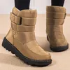 Botas Mujer Invierno Nieve Con Zapatos De Plataforma Tacones Bajos Tobillo Impermeable Botas De Mujer 221010