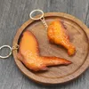 Simüle Gıda Anahtarları PVC Orleans Kavrulmuş Kanat Tavuk Bacak Kolye Anahtarlık Çocuk Oyuncak Modeli Ana Zincir Keyasyon