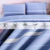 Set di biancheria da letto set di lusso da letto con lamiera piatta e federe super morbido copripiumini traspirante blu king size blu