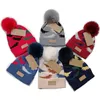 Barn dinosaurie stickade hattar australien designer pompon beanies pojkar flickor pom poms skalle caps barn motorhuv vinter varm stickning beanie tecknad öron muff 5 färger