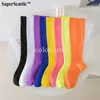 Sports Socks Compression Solid Color Women's Middle Tube Candy Sock Cute Girl Pure Nylon Comfortable Home