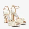 Designer Sandals Women Shoes Luxury Saracria 100/120mm White Satin Platform Sandal Chunky Heel EU35-43 With Box Wedding Bridal