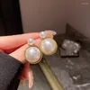 Kolczyki Dangle Vintage Big Pearl Drop for Women 2022 Modna elegancka geometryczna cyrkon Wedding Biżuteria Prezent