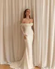 Eva Lendel Robe de mariée sirène à perles scintillantes avec train détachable sur l'épaule à manches longues robes de mariée à paillettes robes de mariée