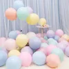 Diğer Festival Parti Malzemeleri 30 50pcs 5 12 10inch Macaron Lateks Balon Pastel Pembe Beyaz Renk Balon Düğün Decoration Bebek Duş Dekor 221010