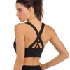 Yoga -outfit Gedekte push -up Sport Bra Triangle Hollow Out verwijderbare beker Geen velgen dragen voor vrouwen sportschooltraining