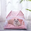 Lits pour chats Meubles Lit pour chat princesse douce le tipi général fermé confortable hamac avec planchers pliable tente pour chat lit pour chien panier pour animaux de compagnie coussin 221010