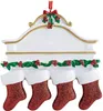 Kerstkous hars ornament gepersonaliseerde gezinnen noemen kerstboom hangende hanger 2-7 hoofden