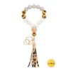 Tassel Key Chain Party Favor Silicone Bead Bracelet Female Pendant Rubber Wristband Bangles Wrist Ring Jewelry Christmas