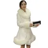 女性の毛皮の冬のジャケットレディース秋と大サイズの白い温かいトップカラースリムコート女性フェイクコートS-4XL