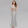 Sukienki specjalne w dużych rozmiarach Fishtail Slim Sexy Evening Dress Party Wersja 90801