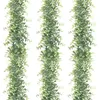 زهور مزخرفة 3 عبوات 180 سم إكليل من الأوكالبتوس الاصطناعي كروم نباتات خضراء لحفل الزفاف خلفية قوس ديكور منزلي لتعليق الحائط