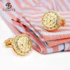Boutons de manchette pour hommes TOMYE cristal de luxe smoking français chemise formelle cadeaux d'affaires boutons de manchette en or bijoux