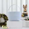 Gift Wrap 20pcs Wholesale Easter Basket Candy Color Tote Bag With Single Handle Seersucker Bucket Huge Storage SN