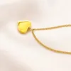 قلادة بتصميم فاخر مطلية بالذهب عيار 18 قيراط من الفولاذ المقاوم للصدأ سلسلة قصيرة مكونة من 3 ألوان قلادة بحروف على شكل قلب إكسسوارات مجوهرات نسائية للزفاف MM1972