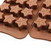 15-Cavity Star Shaped Chocolate Mold DIYノンスティックシリコンプディングゼリーチョコレートアイスキューブゴム型ベーキングツールJNB16135