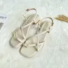 Dress Shoes 2022 Slippels Dames zomerkleding mode na lege sandalen met lage hakken dames teensplit
