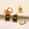 18K Vergulde Luxe Designer Merk Letters Stud Oorhaak Presbyopie Kunstleer Geometrische Beroemde Vrouwen Roestvrij Staal Oorbel Hanger Bruiloft Sieraden