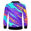 Herrjackor ifpd EU -storlek Men's Casual 3D Print Färgglada jacka Långärmad dragkedjan Sweatshirt ränder plus träningsdräkter