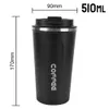 Bottiglie d'acqua Tazza da caffè Thermos per auto Tazza da viaggio a prova di perdite per Tea Cafe 380510ML Doppio acciaio inossidabile 221008