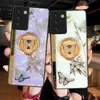 Butterfly Love Flower Mobile Phone Cases Diamond-encrusted Bracket designer Bling for Samsung S21 FE U P S20 Note 20 Hard Cell Phone Covers