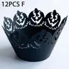 Abastecimento festivo 12pcs Halloween decoração cupcake wrapper copo muffins horror pumpkin witch bate bolo de tampões para decoração de festa em casa