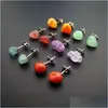 Zatrukane kamienne koraliki kryształowe kolczyki purple biały kwarc ametyst czerwone kolczyki dla kobiet dostawa 2022 biżuteria BDES DHQ23