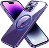 豪華な電気めっき磁気ケースiPhone14 iPhone 14 13 12 11 PRO MAX MINI XS XRの透明なワイヤレス高速充電