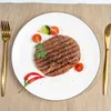 Plates White Ceramic Plate Household Steak Round Western Knife And Fork Dessert Dish