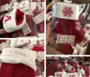 A-Z kerstkous decoraties Red Snowflake Custom 26 letters Sokken Kerstboom ornamenten Decor Candy Bags Groothandel