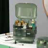 Pudełka do przechowywania kosmetyczne pudełko duża pojemność szuflady makijażu typu pielęgnacji pielęgnacji szminki elegancki przezroczysty pojemnik na biżuterię