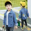 Jackets Boy Dessen Boys Casual Girls Denim Cardigan Outerwear Children Cowboy Lange mouwen Lak Kap Kap Koel knappe jassen 221010