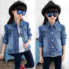 ジャケット2022春秋の子供アウターウェアファッションフード付きデニムガールズ衣類幼児服のための幼児服
