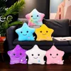 40 -cm LED Flash Light Hold Pillow Five Star Lalk Plush Animals Pchany Oświetlenie Prezent Dzieci Prezent Świąteczny C93