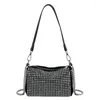 Sacs de soirée Mode Rivet Femmes Épaule Messenger Sac PU Cuir Sac à main 2022 Casual Tendance Chaîne Bandoulière Petit Noir Dames Fourre-tout