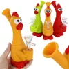 Hookahs screaming chicken shape silicone water pipe hookah dab rig shisha bubbler unique design