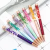 Metal Ballpoints Pen With Flower Student Writing Ballpoint Business Signatures Pen Office School Supplies Festival Gift Pens BH7707 TYJ