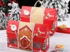 100pcs/lote Red manusear caixa de presente de natal decora￧￣o de festas de ano novo para biscoito Candy Nougat embalagem Papai Noel Favor Favor