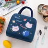 Dinnerware Sets 3D Insulation Canvas Tote Pouch Cartoon Animals Thermal Bag Kids School Bento Adult Women Men Portable Lunch Storage