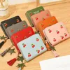 Wallets Cherry Embroidered Women Short Wallet Fashion Zipper Coin Purse Tassel Girls Clutch Purses Cards Holder Pocket