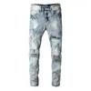 Designer maschile 20SS jeans in difficoltà bicchetta strappata in fit motociclista denim per uomini pantaloni jeans mans vers hommes #825